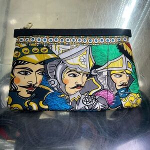 Dolce and Gabbana Multicolored Printed Fabric Pouch